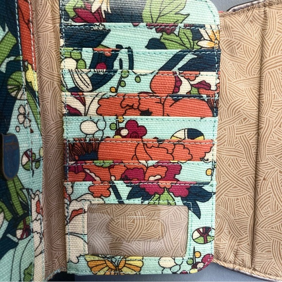 Sakroots Artist Circle Tropical Floral Trifold Large Wallet Multi-Compartment - Picture 6 of 13